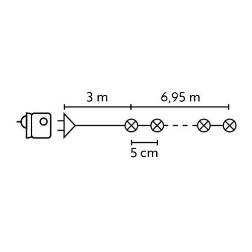 Christmas Lights LED 140L 6.95m, warm white/transparent, in-/outdoor