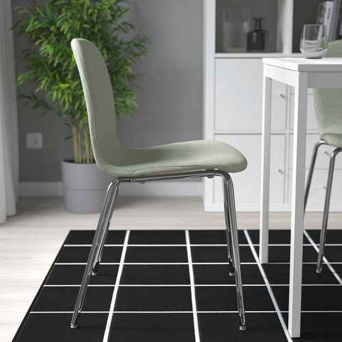 KARLPETTER Chair, Gunnared light green/Sefast chrome-plated