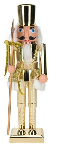 Nutcracker Christmas Decoration 38cm, hat, gold