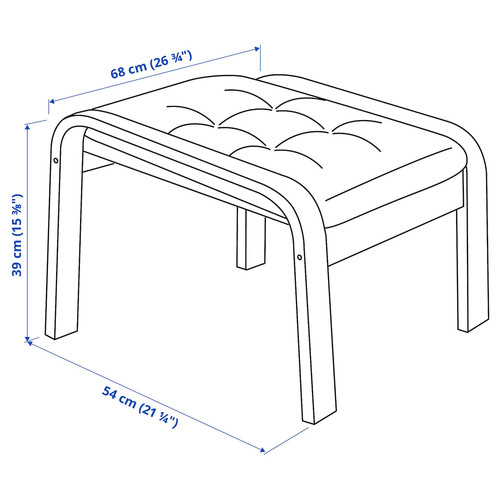 POÄNG Footstool, white stained oak veneer/Gunnared dark grey