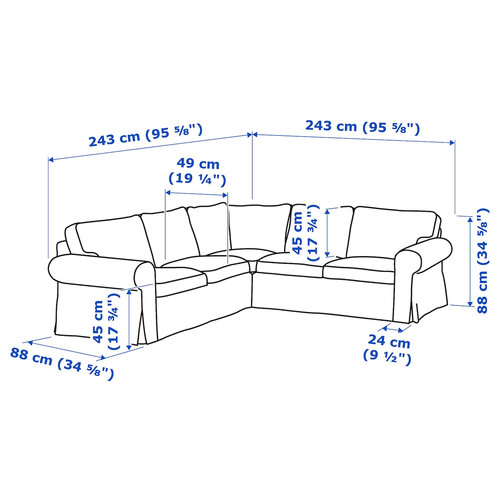 EKTORP Corner sofa, 4-seat, Kilanda light beige