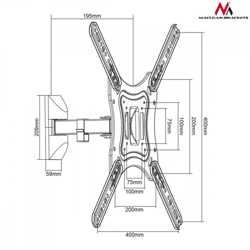 TV Wall Mount 13-55" 30kg MC-758, black