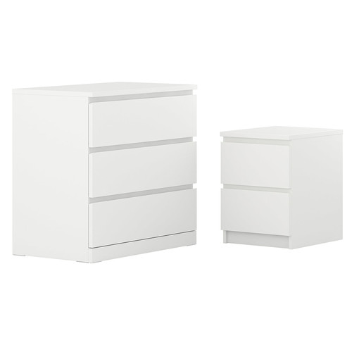 MALM Bedroom furniture, set of 2, white