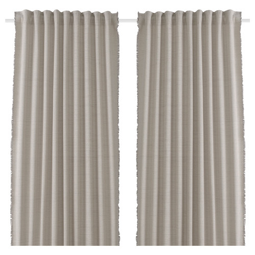 VÄXELBRUK Room darkening curtains, 1 pair, grey, 140x300 cm