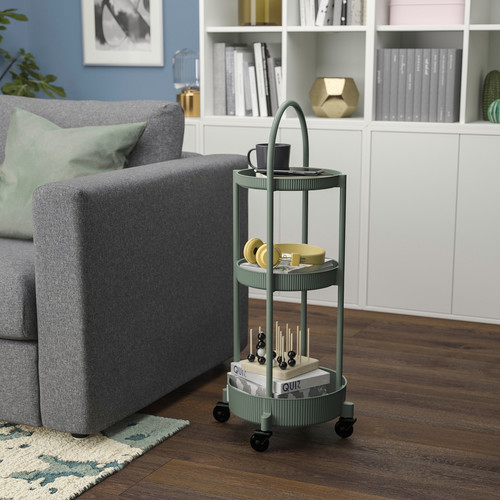 JUTTERSBO Trolley, grey-green, 36x36 cm