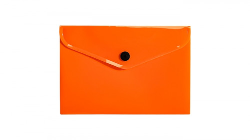 Document Envelope Pocket Wallet File with Button PP A6, neon orange