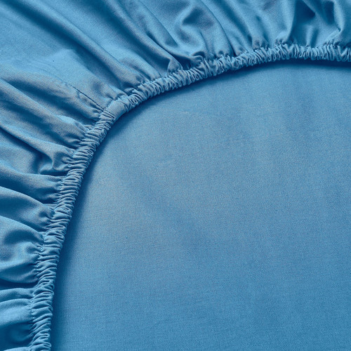 DVALA Fitted sheet, blue, 180x200 cm