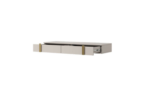Wall-Mounted Console Table Dresser Verica, cashmere/gold handles