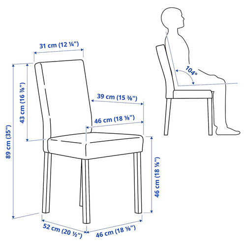 EKEDALEN / KÄTTIL Table and 4 chairs, white/Knisa light grey, 120/180 cm