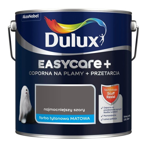 Dulux EasyCare+ Washable Durable Matt Paint 2.5l strongest grey