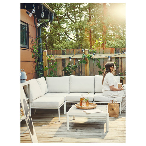 SEGERÖN Corner section, outdoor, white/beige