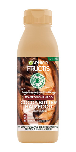 Fructis Hair Food Smoothing Shampoo Cocoa Butter Vegan 96% Natural 350ml