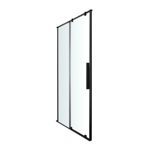 GoodHome Sliding Shower Door Ezili 140 cm, black/transparent