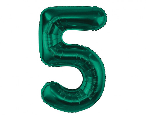 Foil Balloon Number 5, green