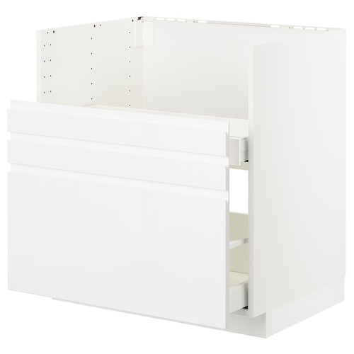 METOD Bc f BREDSJÖN sink/2 fronts/2 drws, white/Voxtorp high-gloss/white, 80x60 cm