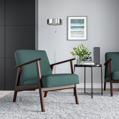 EKENÄSET Armchair, Kelinge grey-turquoise