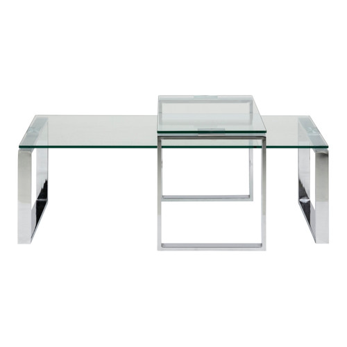 Set of 2 Coffee Tables Katrine, transparent