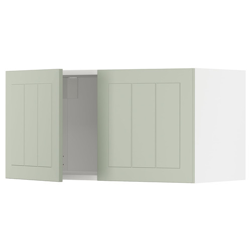 METOD Wall cabinet with 2 doors, white/Stensund light green, 80x40 cm