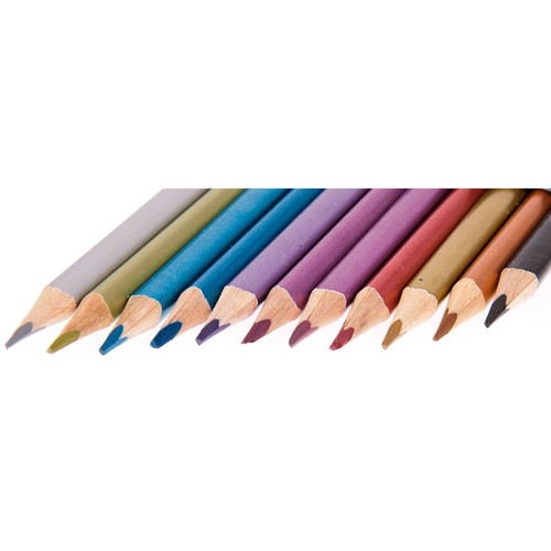 Prima Art Triangular Metallic Colour Pencils 12pcs