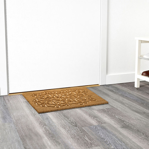 HÄNGBRO Door mat, flower natural colour/beige, 40x60 cm