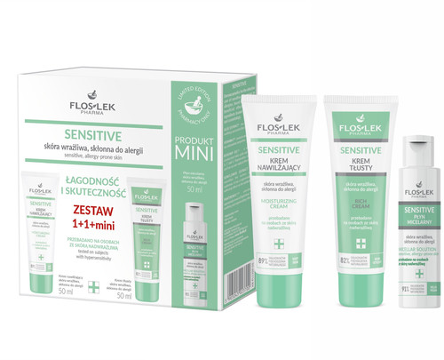 FLOSLEK Gift Set Sensitive Moisturizer + Rich Cream + Micellar Solution