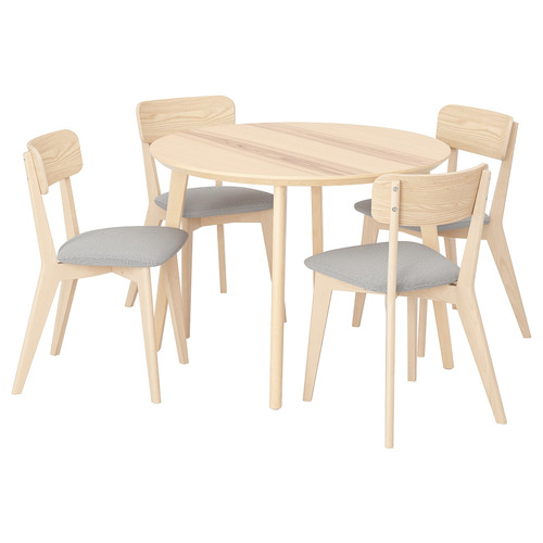 LISABO / LISABO Table and 4 chairs, ash/Tallmyra white/black, 105 cm