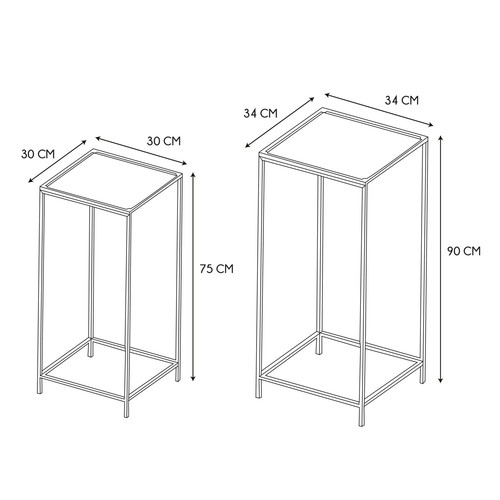 Set of 2 Tables/Plant Stands Rosa Marble