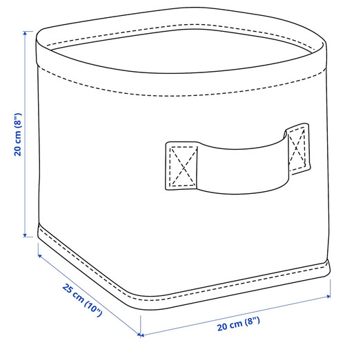 PURRPINGLA Storage basket, textile/beige, 25x20x20 cm