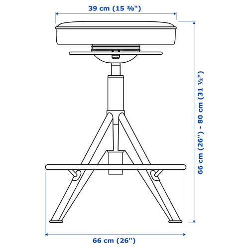 TROLLBERGET Active sit/stand support, Grann black