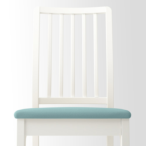 EKEDALEN Chair, white/Hakebo light turquoise, 45x51x95 cm