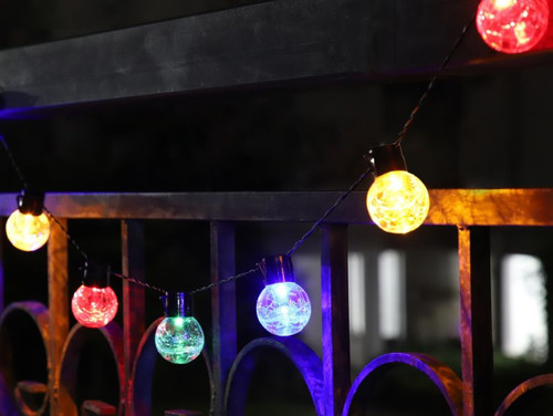 Outdoor Lighting Chain Crackle Ball 8G IP44, multicolour