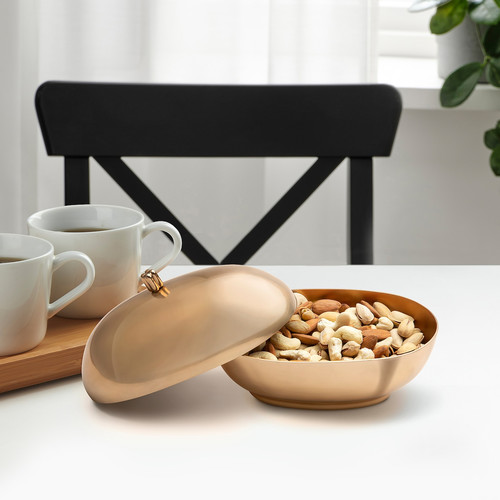 GOKVÄLLÅ Serving bowl with lid, 20x12x12 cm
