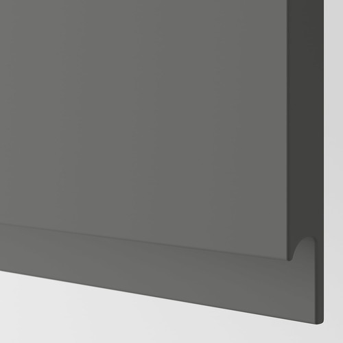 METOD / MAXIMERA High cab f oven/micro w dr/2 drwrs, white/Voxtorp dark grey, 60x60x200 cm
