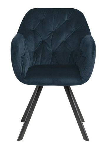 Upholstered Chair Lola, auto return, velvet, navy blue