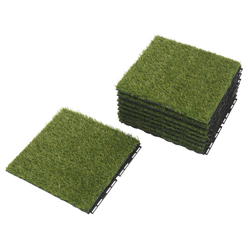 RUNNEN Floor decking, outdoor, artificial grass, 0.81 m²