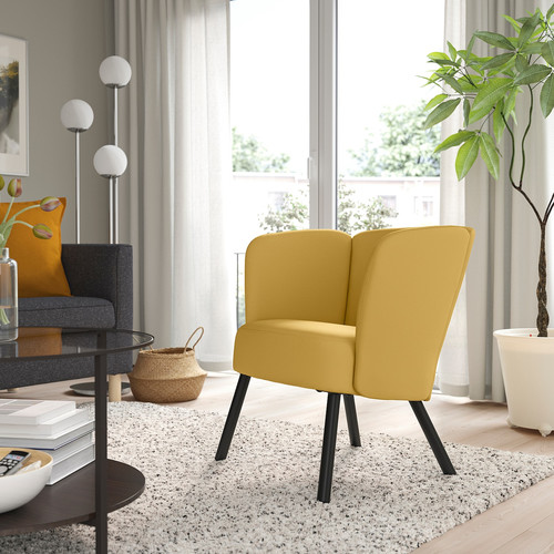 HERRÅKRA Armchair, Diseröd dark yellow