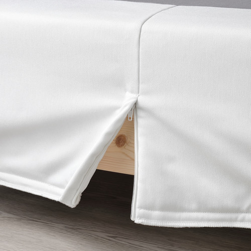 LYNGÖR Sprung mattress base with legs, white, 140x200 cm