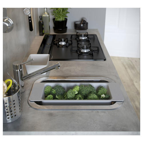 EKBACKEN Worktop, light grey concrete effect, laminate, 186x2.8 cm