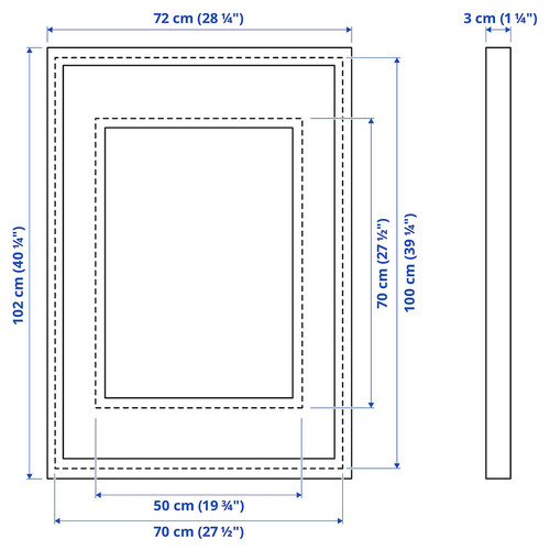 RÖDALM Frame, white, 70x100 cm