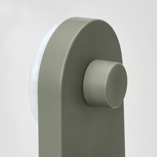 ÖBONÄS Triple hook with suction cup, grey-green, 7x11 cm