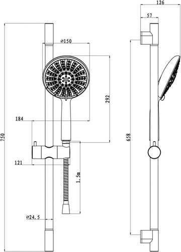 GoodHome Shower Kit Imedla, 5-spray, chrome