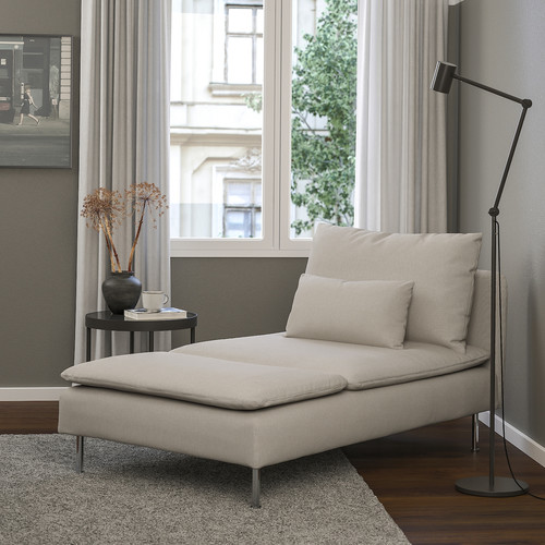 SÖDERHAMN Chaise longue, Fridtuna light beige