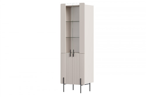 Display Cabinet Malmi 60 cm, cashmere, crema bianca, black legs