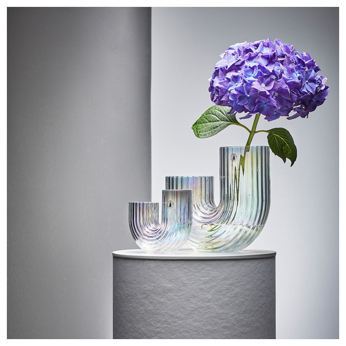 RÄFFELBJÖRK Vase, mother-of-pearl colour, 20 cm