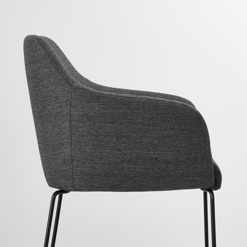 TOSSBERG Chair, black metal, gray