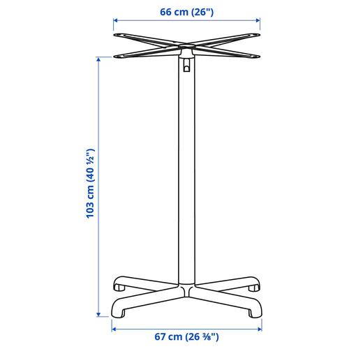 STENSELE Star base, anthracite, 103 cm