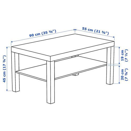 LACK Coffee table, white, 90x55 cm