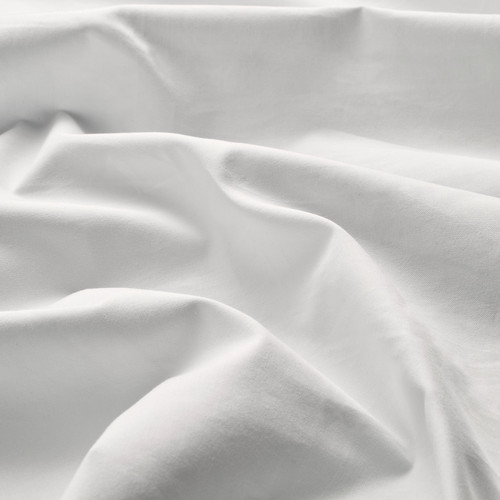 RÖNNVECKMAL Fitted sheet, white, 120x200 cm