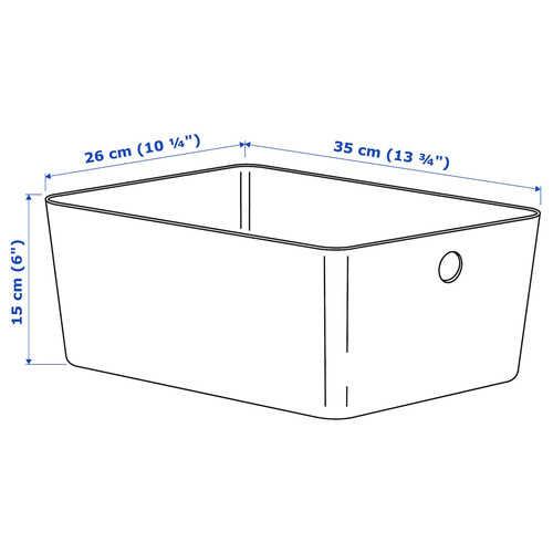 KUGGIS Box, transparent black, 26x35x15 cm