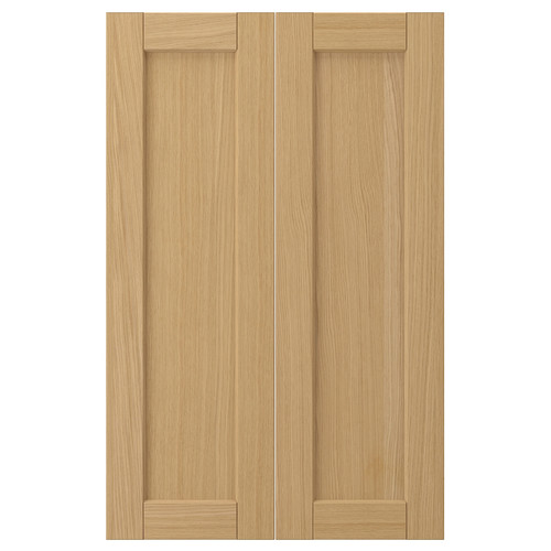 FORSBACKA 2-p door f corner base cabinet set, oak, 25x80 cm